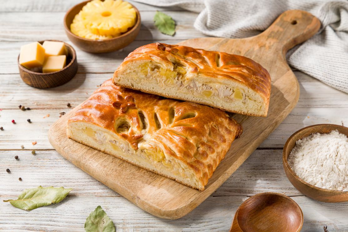 с курицей и ананасом