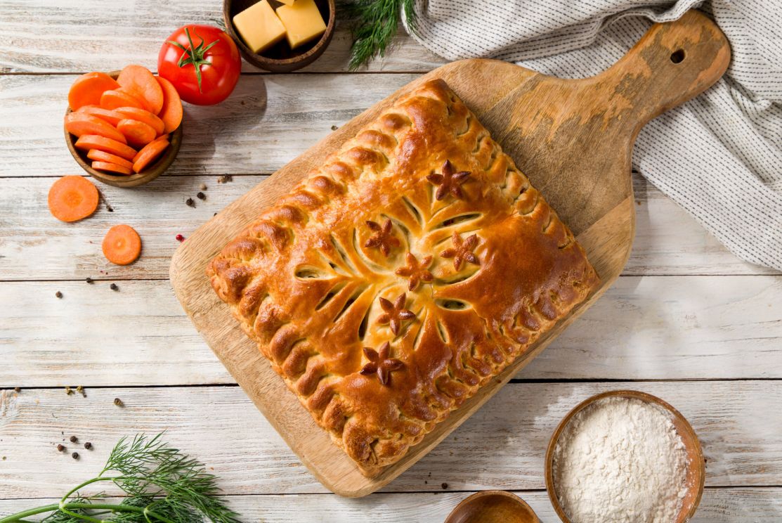 сырный пирог с овощами