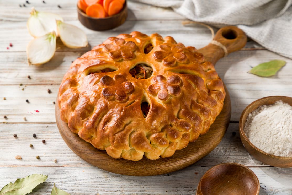 пирог со свининой и овощами