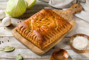 пирог с говядиной и капустой