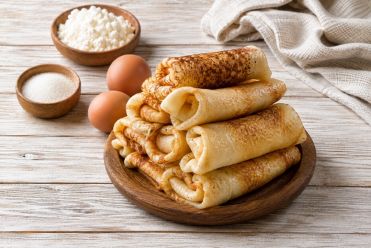 Домашние блины с фермерским творогом
