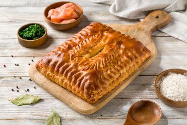 пирог с сёмгой и шпинатом