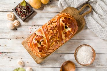 пирог с картофелем и грибами