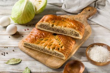 пирог с говядиной и капустой